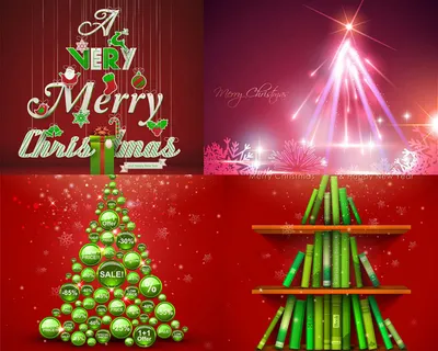 创意的圣诞树装饰矢量素材