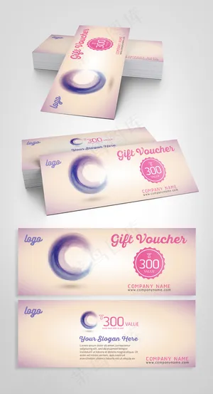 简约艺术彩色矢量代金券