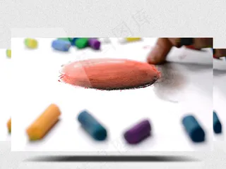 高清实拍色粉铅笔绘画苹果CC0