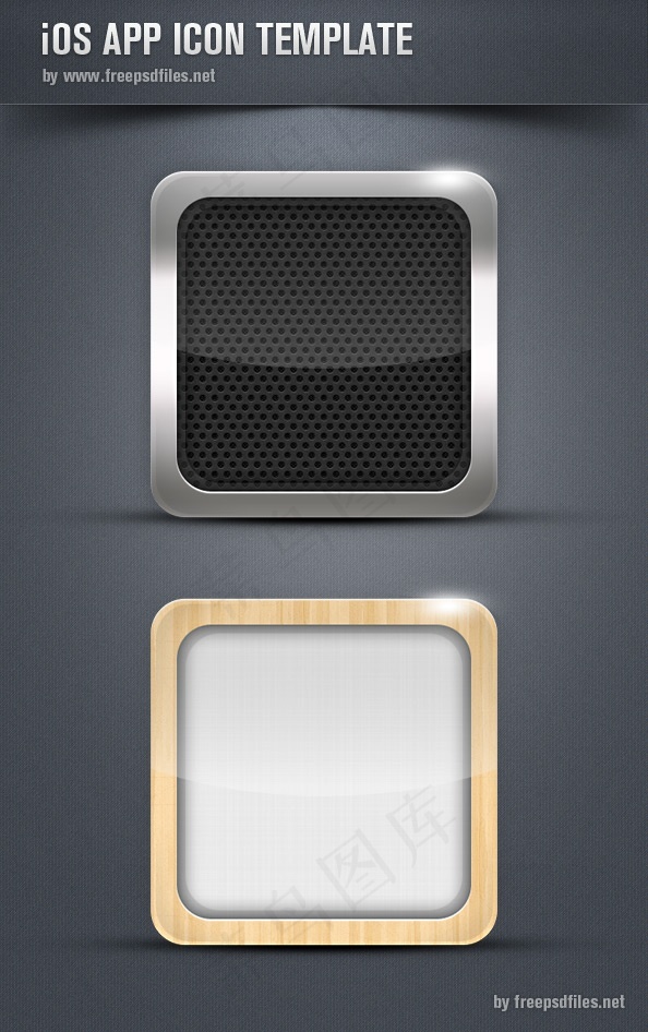 金属图标app icon 分层素材psd模版下载