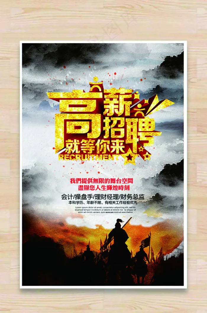 招聘海报(787X1181(DPI:50))psd模版下载