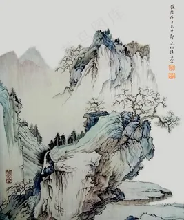 山水水墨画玄关背景墙玄关装饰画壁画 山水水墨画玄关背景墙玄关装饰画壁画