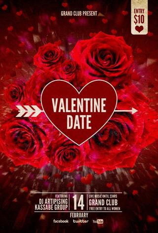 情人节约会海报素材下载