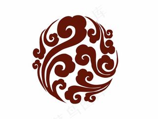 圆形云纹矢量图