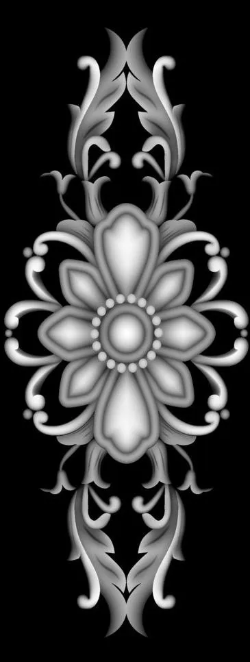 门上花灰度图图片