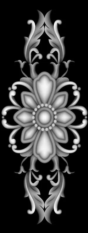 门上花灰度图图片