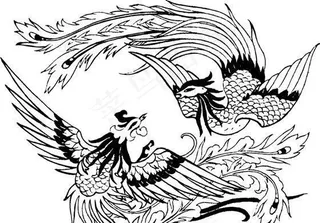 凤凰 凤纹图案 鸟类装饰图案 矢量...