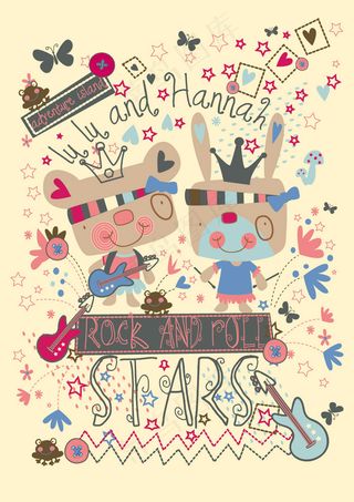 卡通动物印花素材