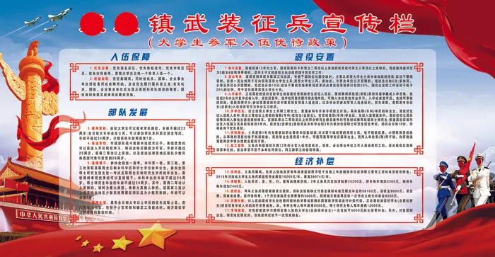原康镇武装征兵宣传栏psd模版下载