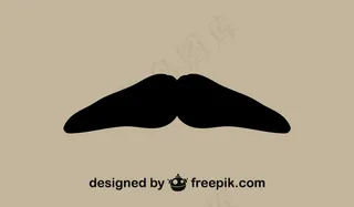 老式的胡子简约图标