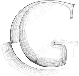 手绘字体字母G矢量插画 手绘字体字母G矢量插画