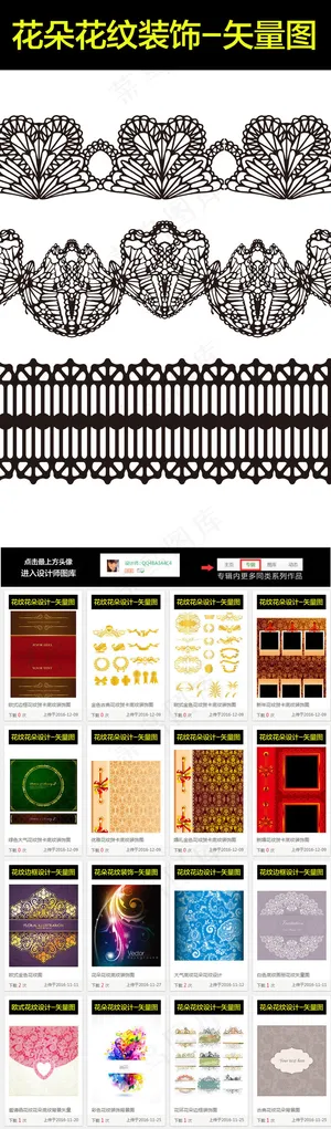 鲜花结婚请柬花纹底纹矢量图