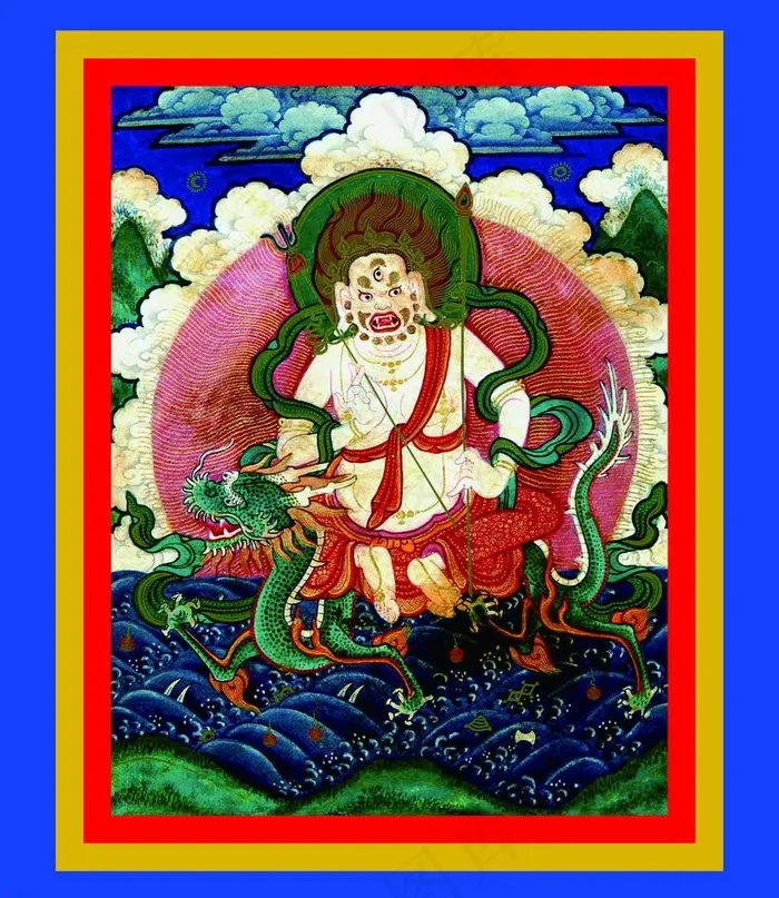 雍和宫唐卡 白财神图片