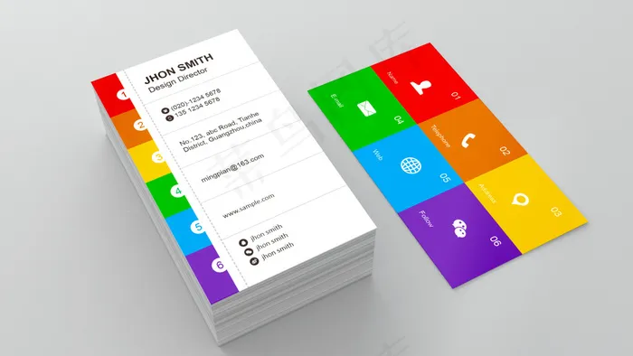 时尚色块名片ai矢量模版下载