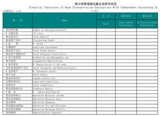独立核算道路运输企业财务状况