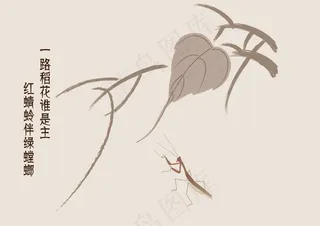 中国风---国画草虫