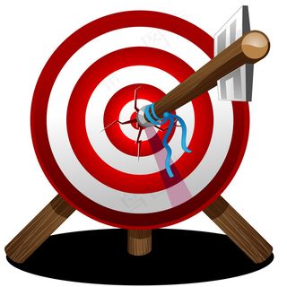 射中圆形的箭矢量素材