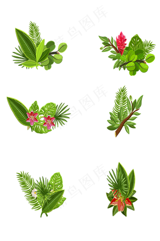 植物标签元素矢量图植物标签元素矢量图
