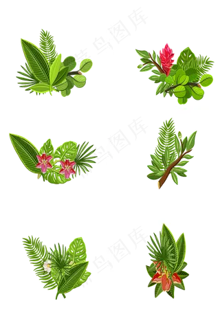 植物标签元素矢量图植物标签元素矢量图