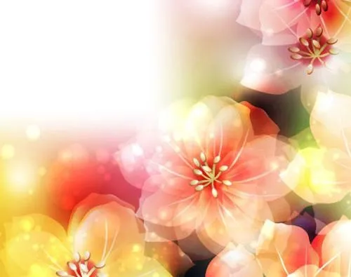 梦幻花朵背景矢量素材