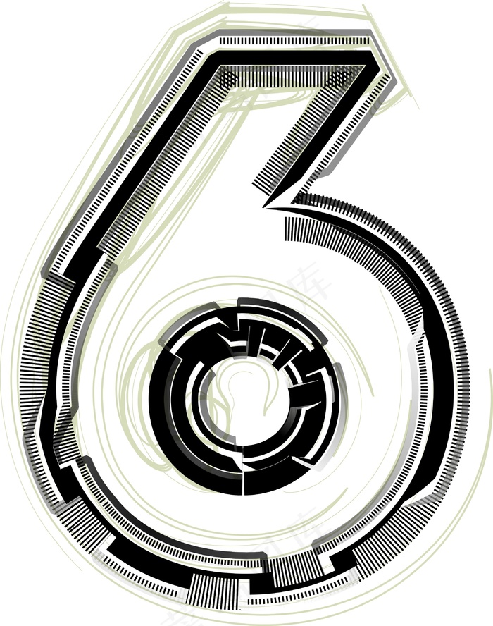 技术字体号6eps,ai矢量模版下载