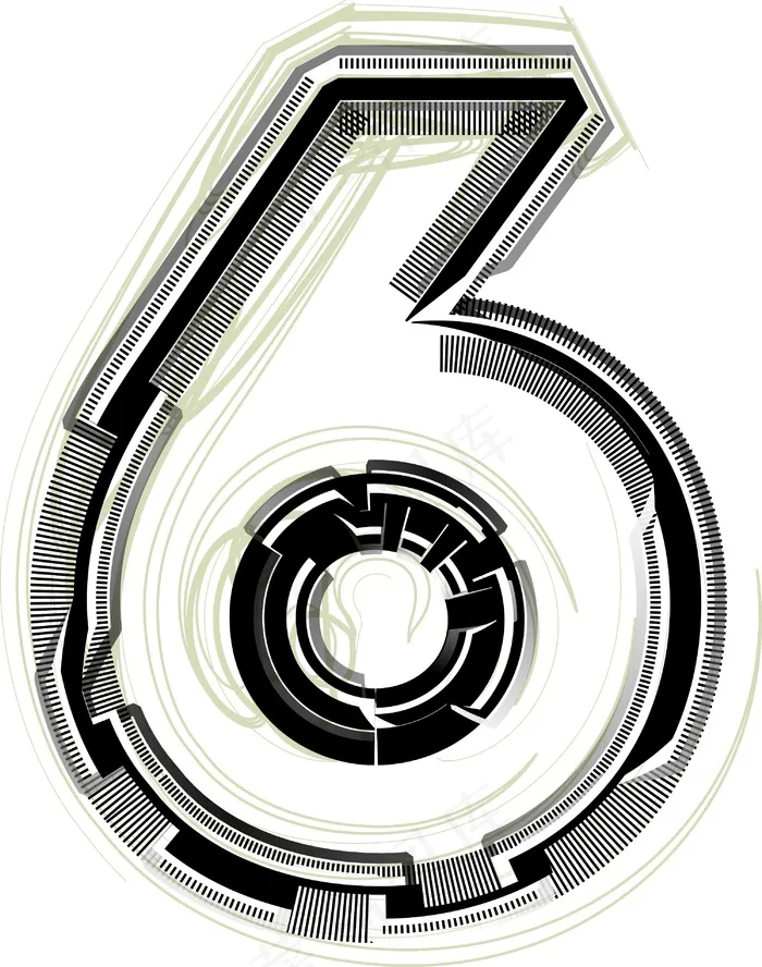 技术字体号6eps,ai矢量模版下载