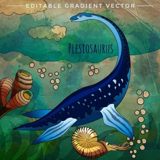 卡通蛇颈龙图片