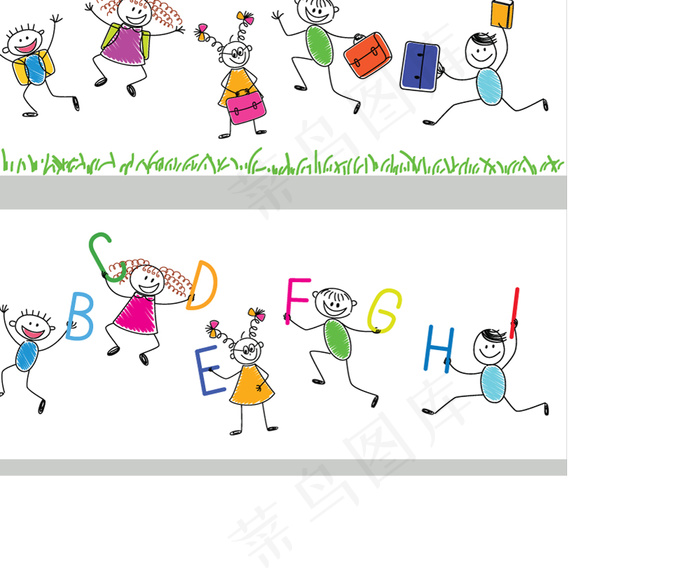 卡通手绘学生01矢量