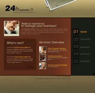 经典复古网站psd模板