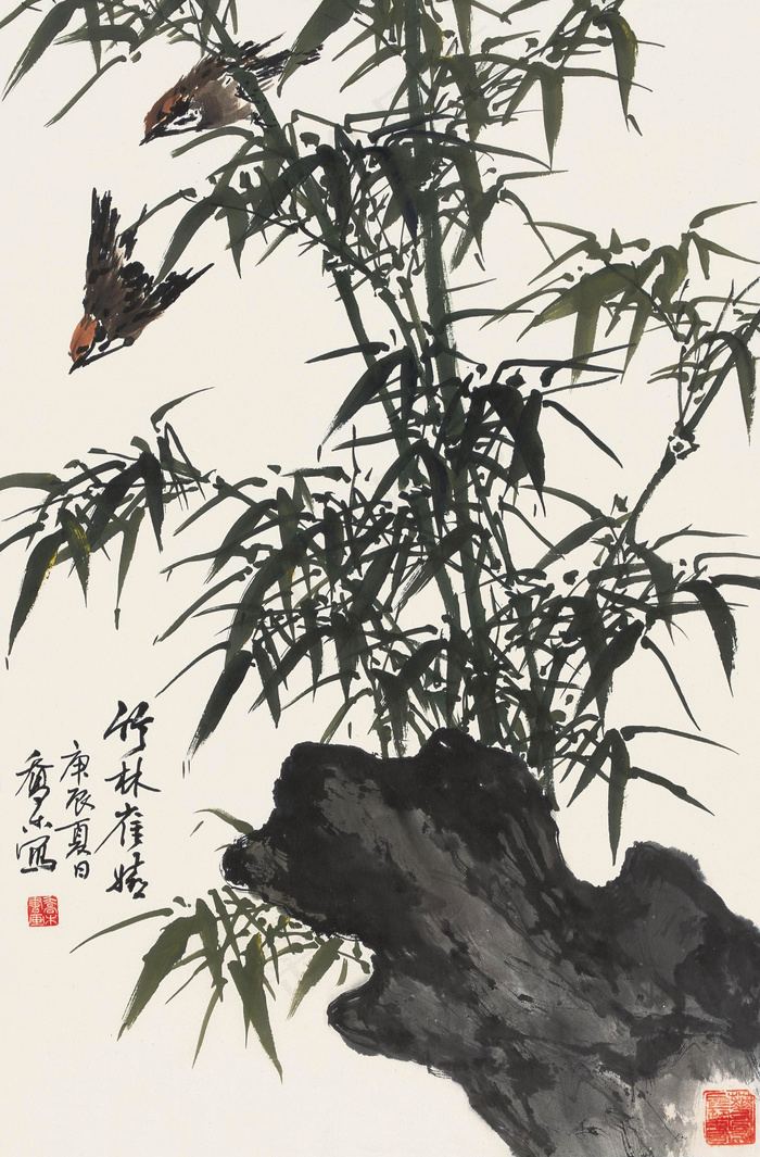 竹雀图图片