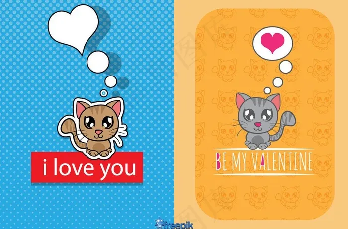 卡通猫图片ai矢量模版下载