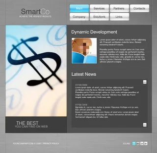 金融商务网站psd模板