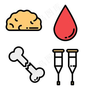 扁平精美医疗icon图标