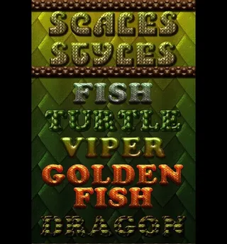 蛇皮图案效果立体字字体样式