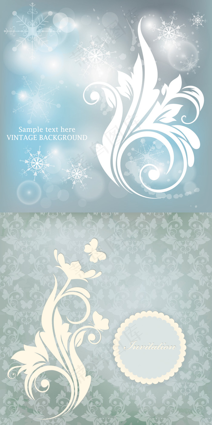 奇幻背景花设计矢量素材