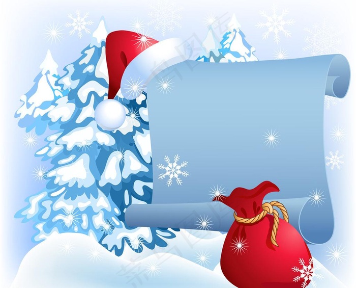 圣诞指画卷公告牌图片