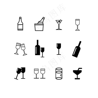 图标黑白酒水图标图标黑白酒水图标