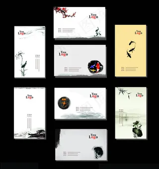 中国风古典名片卡片设计矢量素材