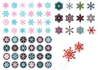 各种彩色雪花条纹矢量素材