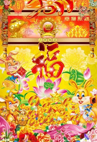 金兔迎新春图片
