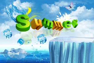 清凉冰晶夏季海报PSD分层素