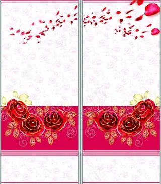 玫瑰花移门图片