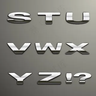 银色金属字矢量素材