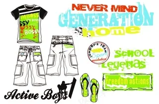 男童服装款式设计手稿图片