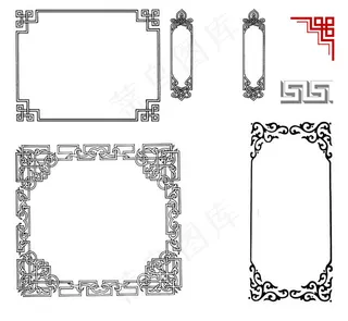中国古典画框边框设计psd素材
