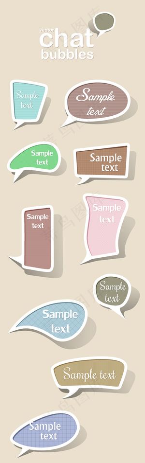 多彩异形对话框标签矢量素材