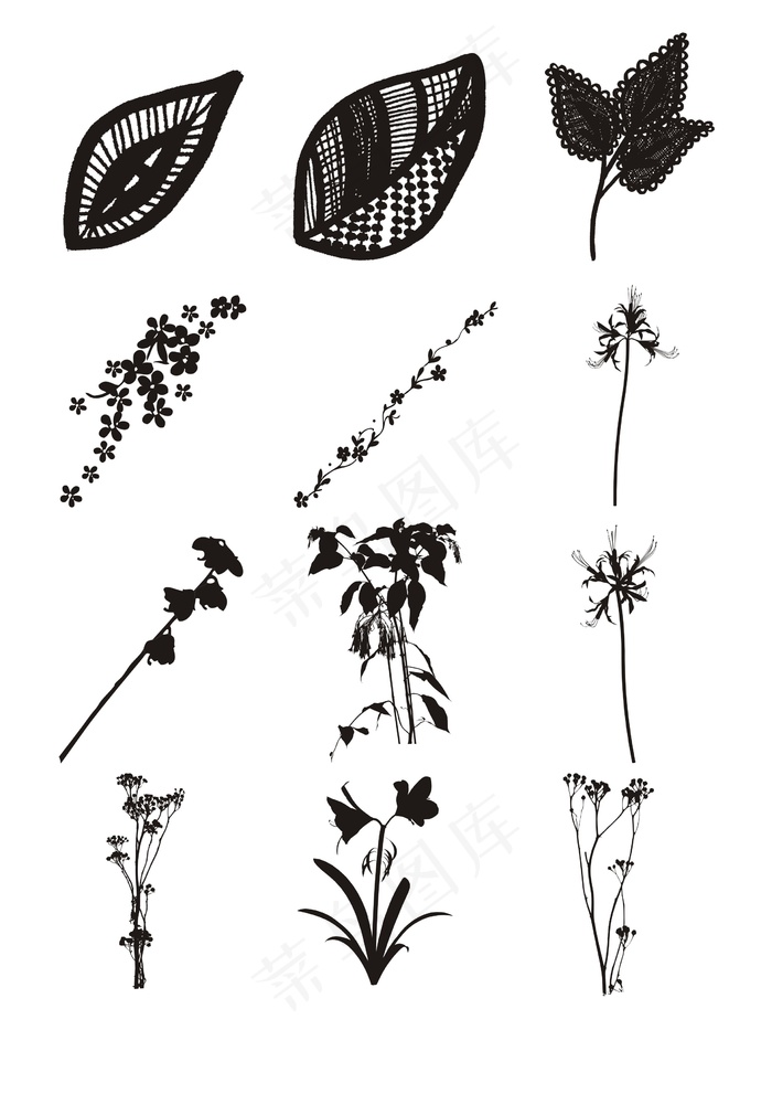 叶子植物花卉简笔画