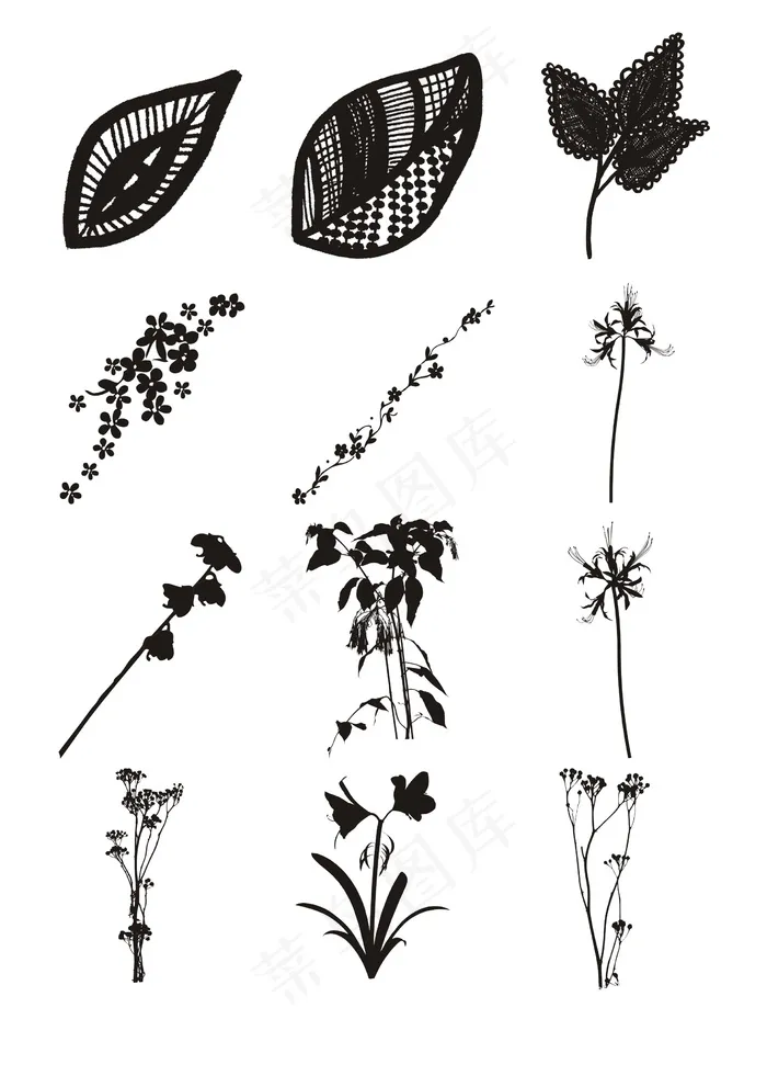 叶子植物花卉简笔画