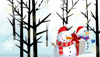 与雪人矢量illustartion...