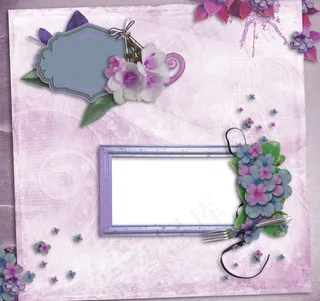 花朵花纹花藤相框背景图片